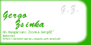 gergo zsinka business card